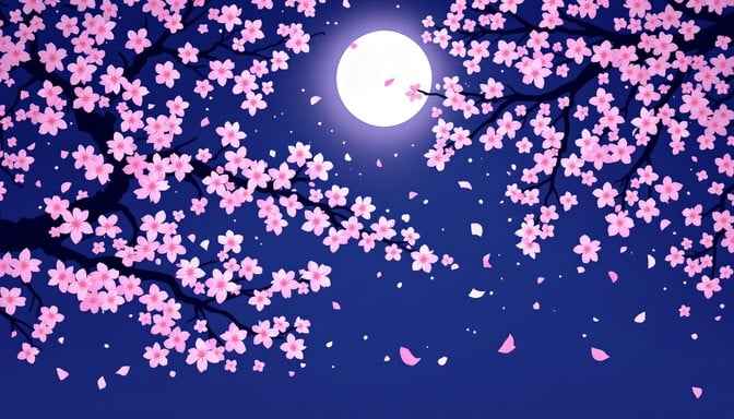 Moonlit Cherry Blossoms