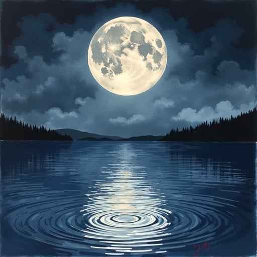 Midnight Moon Reflection