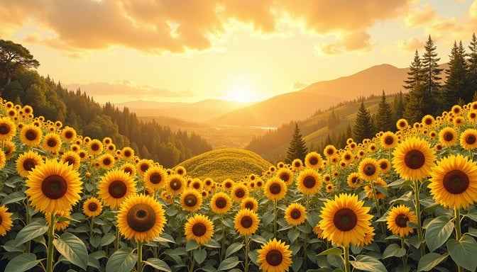 Sunflowers Valley Sunset