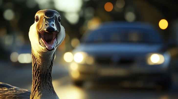 Goose on Road Goose on Road