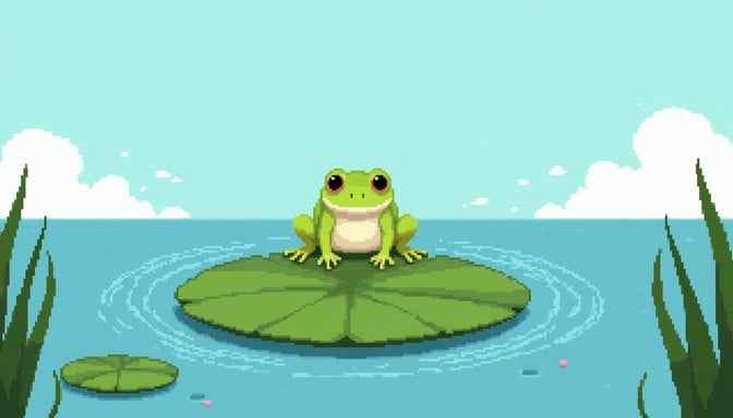 Curious Pixel Frog
