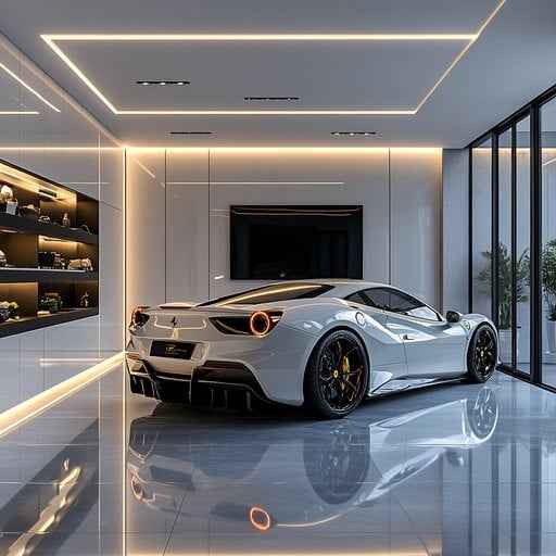 Luxurious garage interior Luxurious garage interior