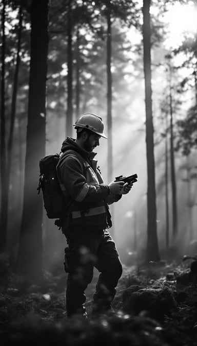Forest Worker Silhouette Forest Worker Silhouette