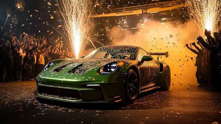 Celebratory sports car