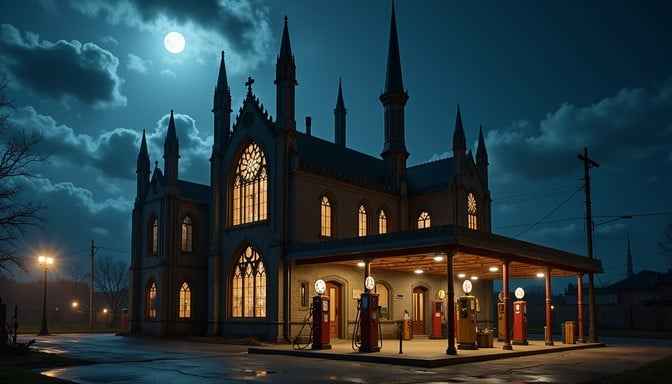 Moonlit Gothic Cathedral