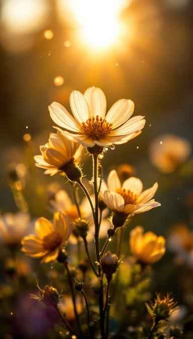 Sunlit Golden Flowers
