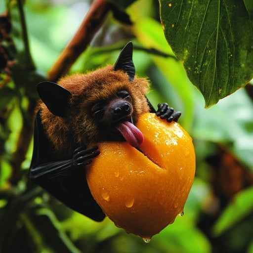 Bat Enjoys Fruit Bat Enjoys Fruit