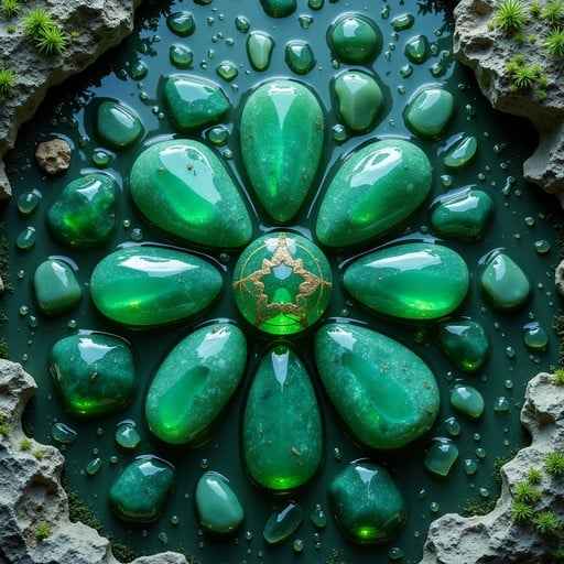 Emerald Mandala Mosaic