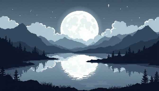 Moonlit Mountain Lake Moonlit Mountain Lake