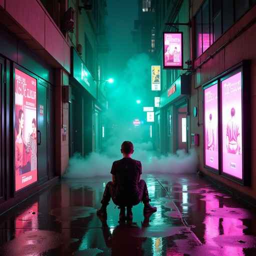 Neon Alley Silhouette Neon Alley Silhouette