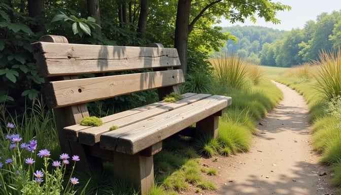 Pathway Wooden Bench