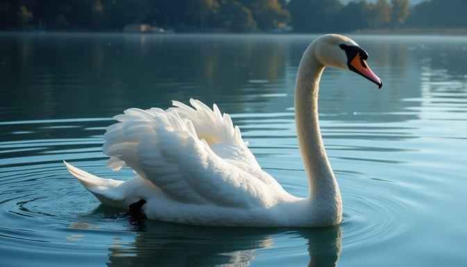 Serene Swan Gliding