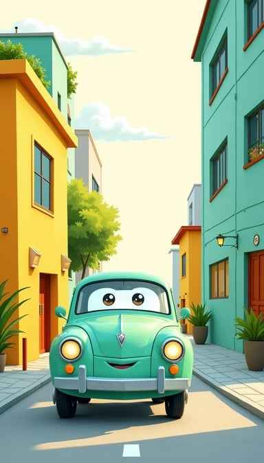 Friendly Turquoise Car