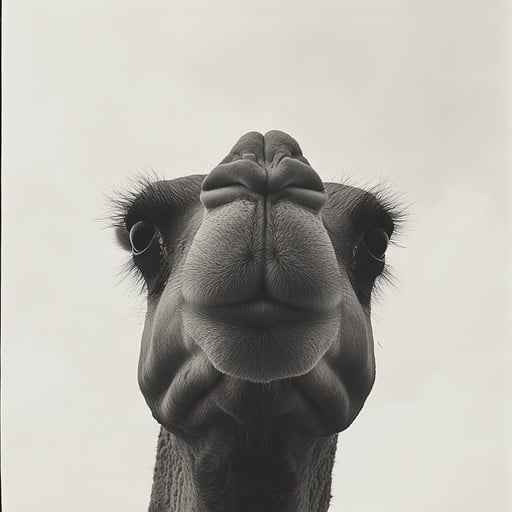 Curious camel closeup