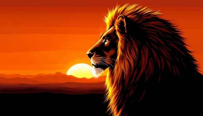 Majestic Lion Sunset Majestic Lion Sunset