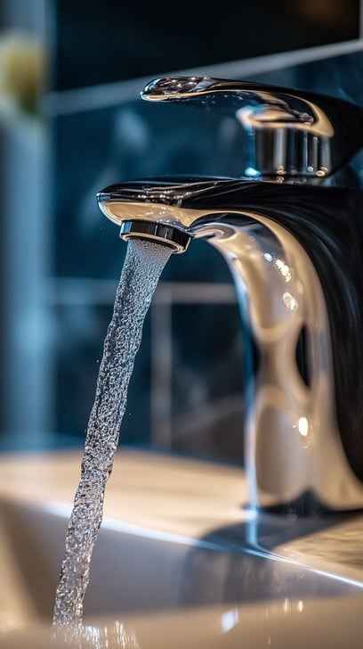 Flowing water tap Flowing water tap