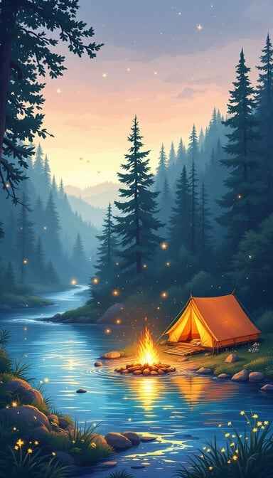 Magical Riverside Camping