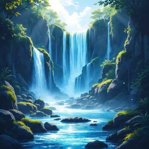 Mystical Waterfall Paradise