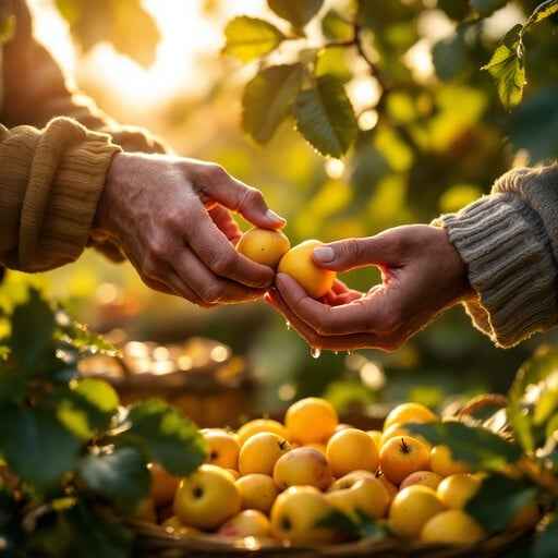 Sharing orchard treasures