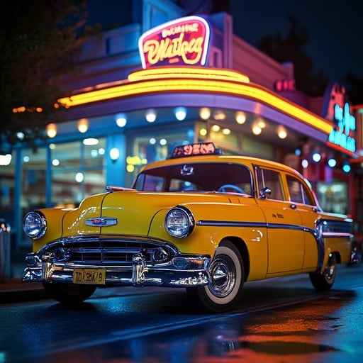 Vintage Yellow Car Vintage Yellow Car