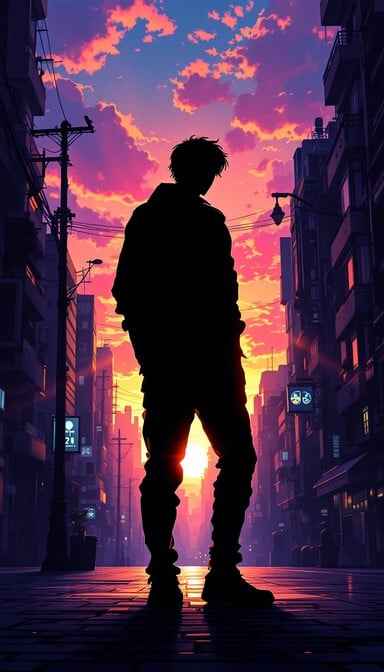 Sunset Street Silhouette