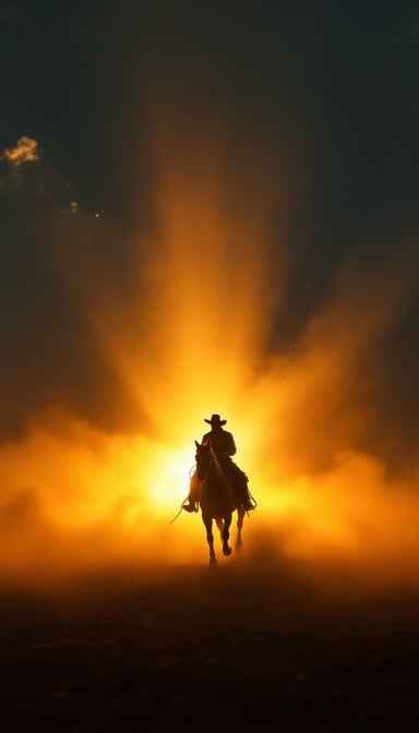 Sunset Rodeo Silhouette Sunset Rodeo Silhouette