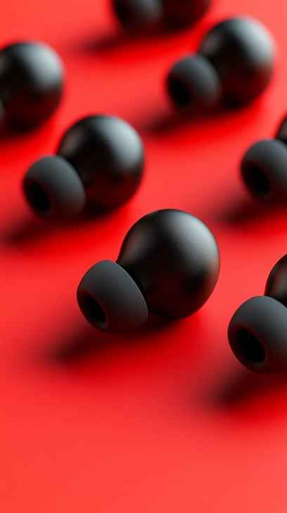 Black spheres scattered Black spheres scattered