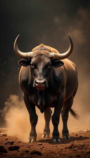 Powerful Charging Bull