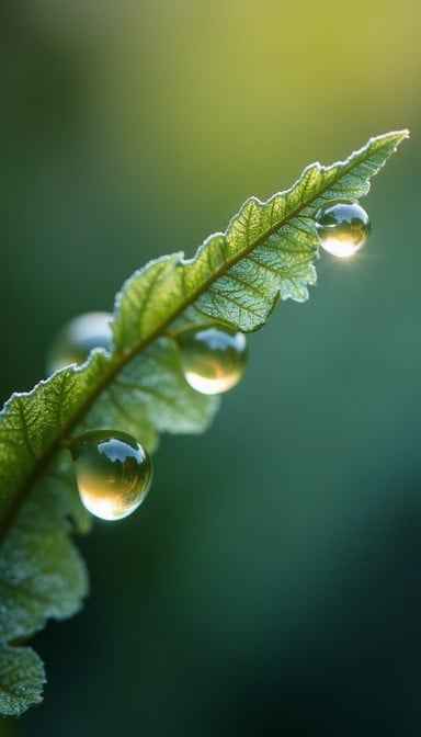 Dewdrops on Leaf