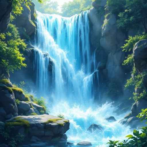 Magical Anime Waterfall Magical Anime Waterfall