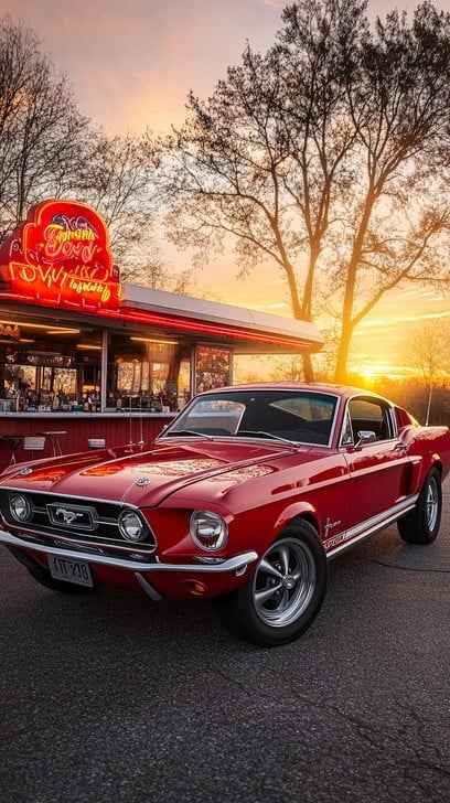 Classic Car Sunset