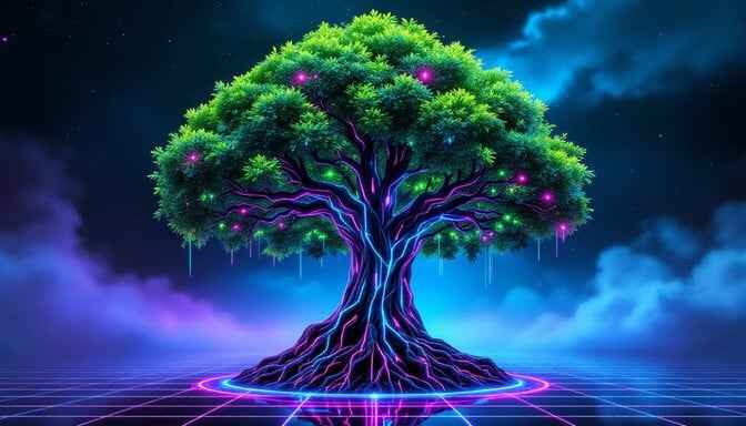Cyberpunk Tree Glows Cyberpunk Tree Glows