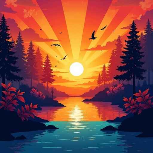 Radiant Sunset Silhouettes Radiant Sunset Silhouettes