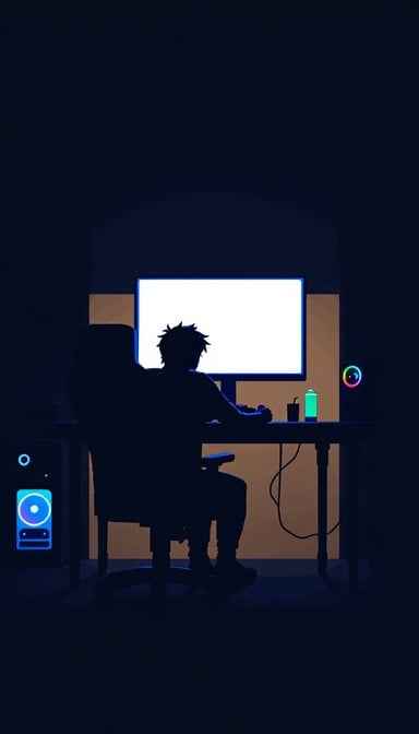 Neon Gamer Silhouette Neon Gamer Silhouette