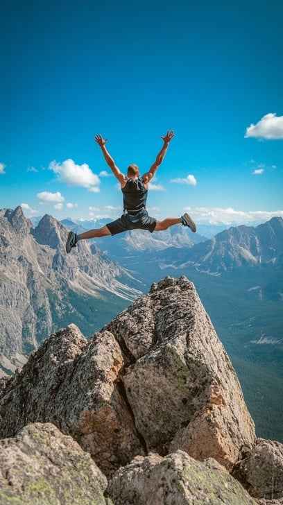 Exhilarating Mountain Jump