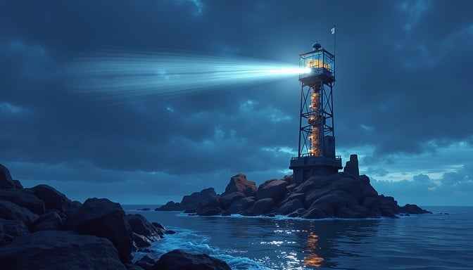 Illuminated Coastal Beacon