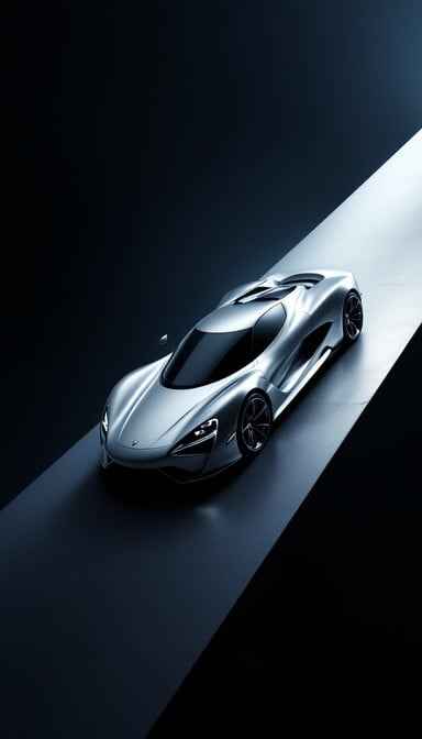 Sleek Silver Supercar