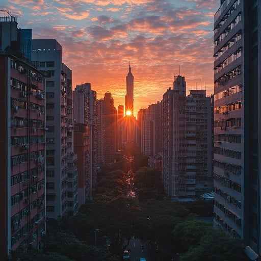Urban sunset glow Urban sunset glow