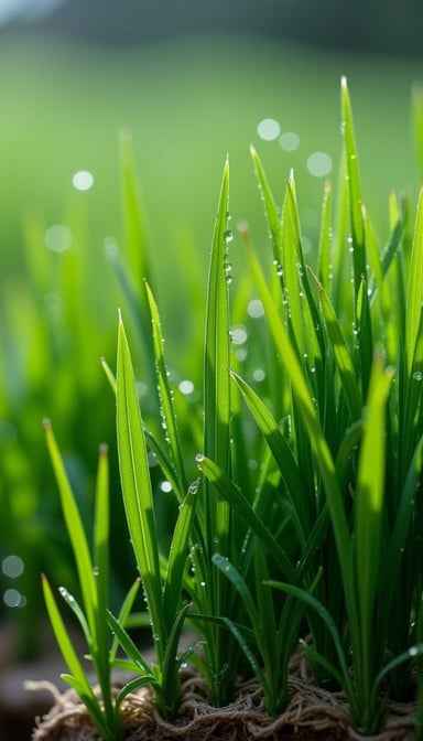 Dewy Grass Blades Dewy Grass Blades