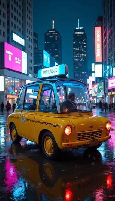 Luminous Yellow Taxi