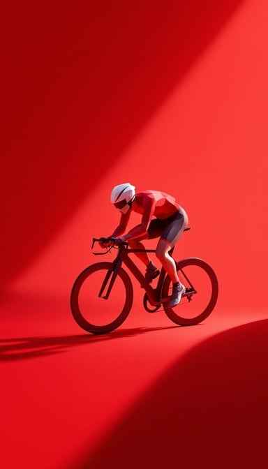 Red Cyclist Racing Red Cyclist Racing