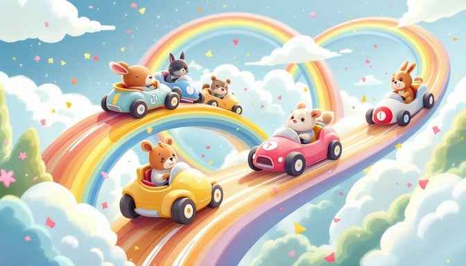 Rainbow Racing Animals Rainbow Racing Animals