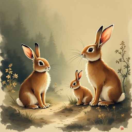 Watchful Forest Rabbits