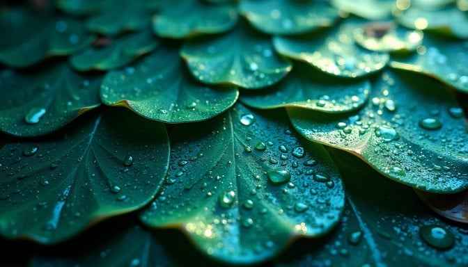 Dewy Emerald Leaves Dewy Emerald Leaves