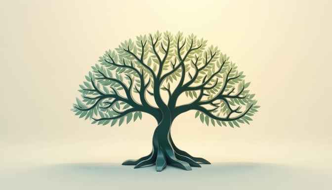 Serene Teal Tree