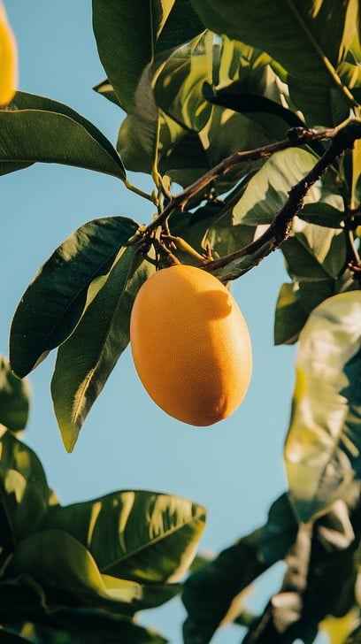 Ripe lemon hanging Ripe lemon hanging