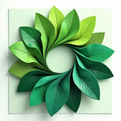 Spiraling Green Leaves