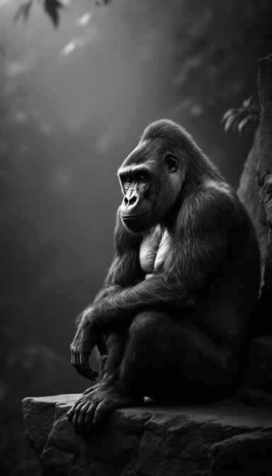 Contemplative Gorilla Portrait
