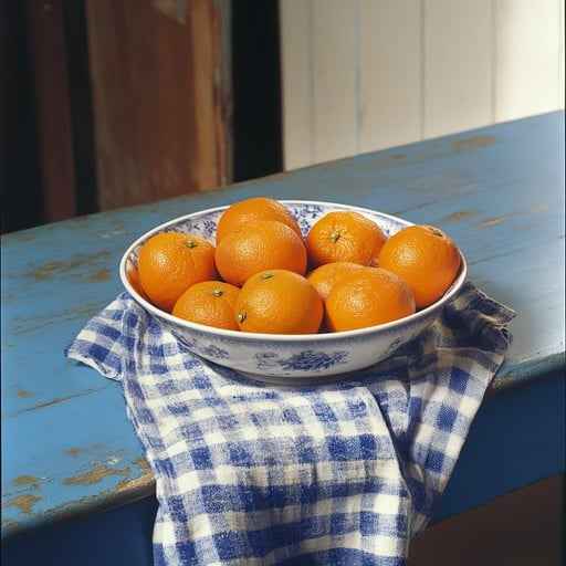 Fresh oranges displayed