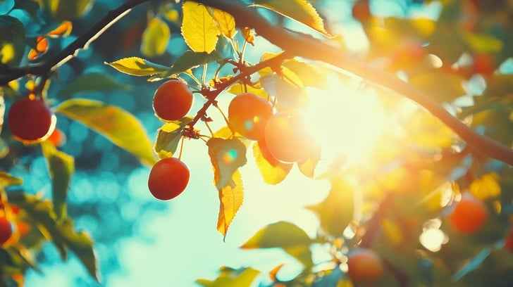 Sunlit fruit tree Sunlit fruit tree